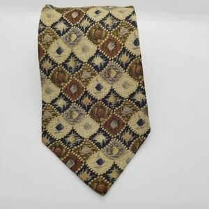 Ferrell Reed vintage handmade tie brown tan 4 in wide 60.5 in long